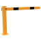Compact hand barrier | with fixed support post | clear width: 1500 mm | for padlock | hot-dip galvanized and coated yellow / black